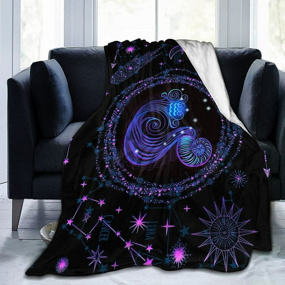 Capricorn Throw Blanket Flannel Constellations Blanket Warm & Soft 12 Horoscope Astrology Throw Blankets Constellation Theme Home Décor 50"X40"