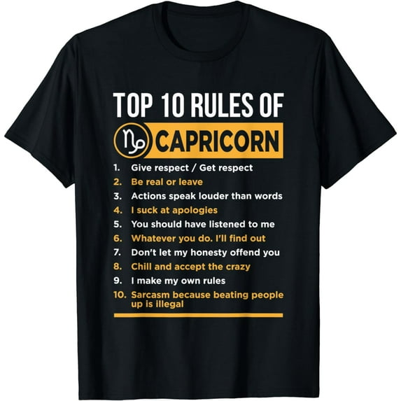 Capricorn Traits Facts Horoscope Zodiac Astrological Sign T-Shirt