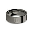 thumbnail image 1 of Capricorn Water Goat Zodiac Sign Polished Gunmetal Tungsten Ring, 8mm, Size 7, 1 of 2