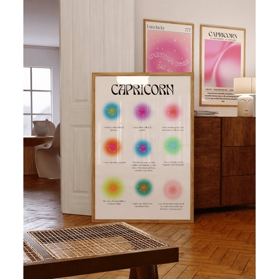 Capricorn Zodiac Affirmation Poster Spiritual Wall Art Home Decor ...