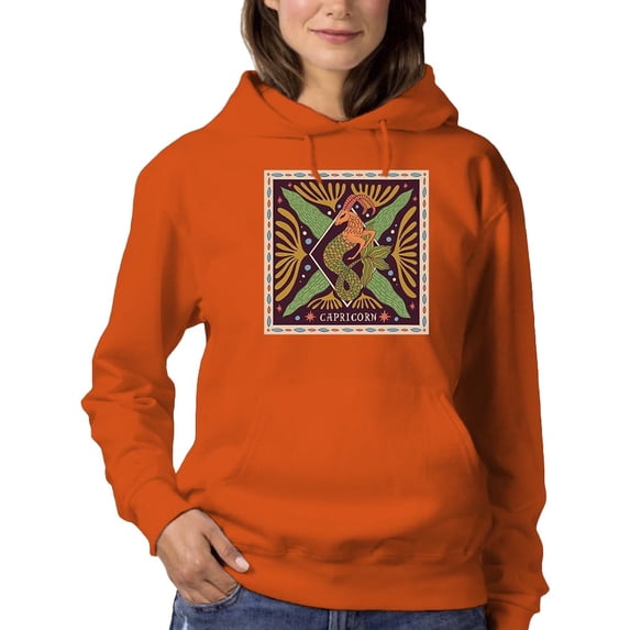 Capricorn Zodiac Ethnic Hoodie Women -Image by Shutterstock, Female x-Large