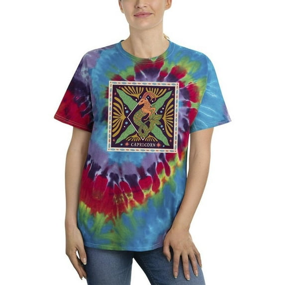 Capricorn Zodiac Ethnic Tie Dye Spiral Women -Image by Shutterstock, Female Medium