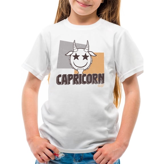 Capricorn Zodiac Graphic - Retro Goat Symbol Design Youth's T-shirt