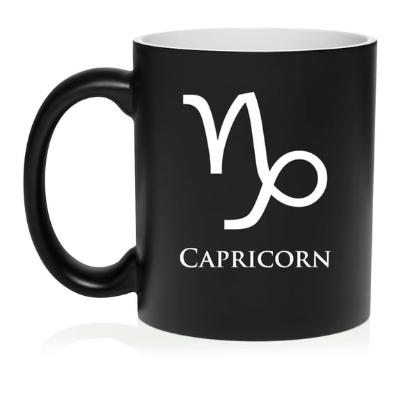 Capricorn Zodiac Horoscope Ceramic Coffee Mug Tea Cup Gift (11oz Matte Black)