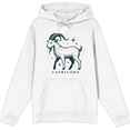 thumbnail image 1 of Capricorn Zodiac Sign Adult White Long Sleeve Hoodie-XXL, 1 of 3