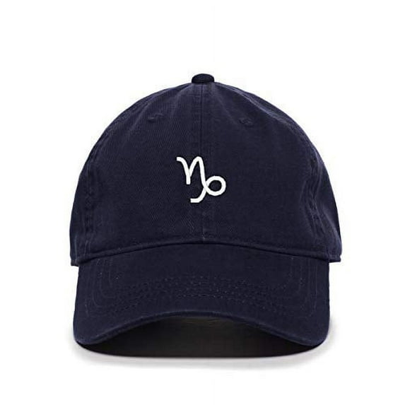 Capricorn Zodiac Sign Baseball Cap Embroidered Cotton Adjustable Dad Hat Navy
