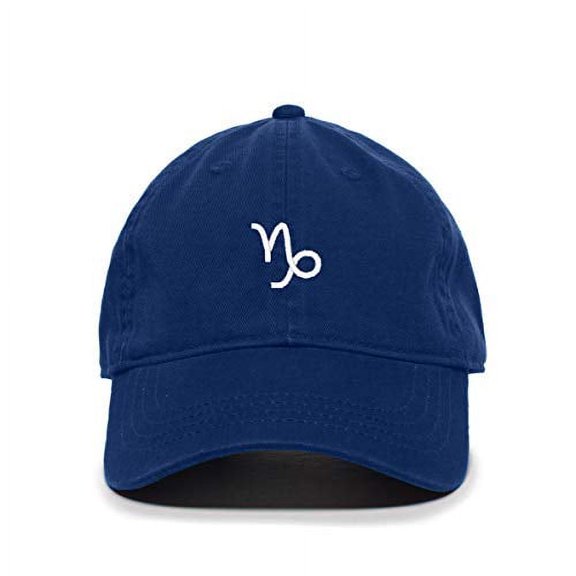 Capricorn Zodiac Sign Baseball Cap Embroidered Cotton Adjustable Dad Hat Royal Blue