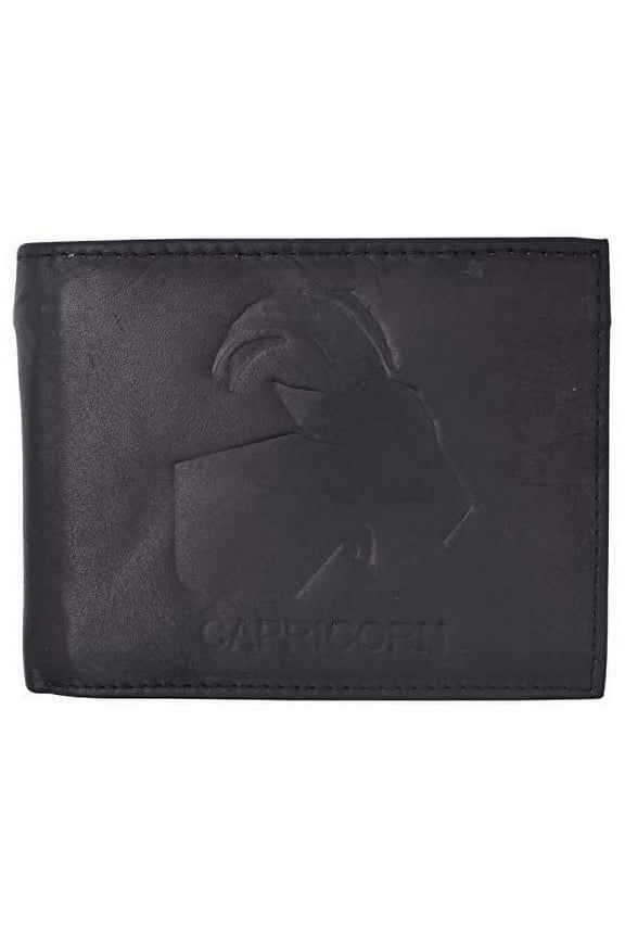 Capricorn Zodiac Sign Bifold Trifold Genuine Leather Men's Wallets