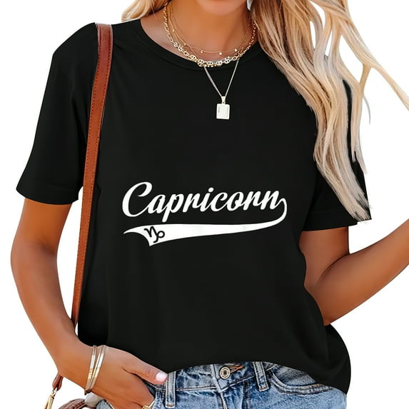 Capricorn Zodiac Sign - Horoscope - Classic Women's Graphic T-Shirt with Fashion Print, Comfortable Short Sleeve Top