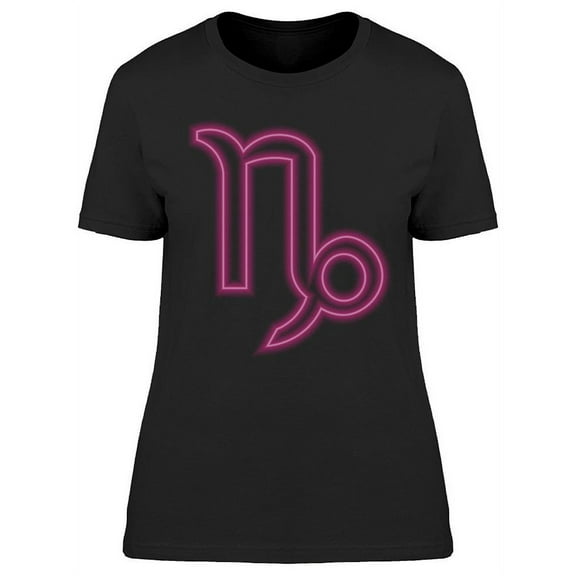 Capricorn Zodiac Symbol Neon T-Shirt Women -Image by Shutterstock, Female Medium