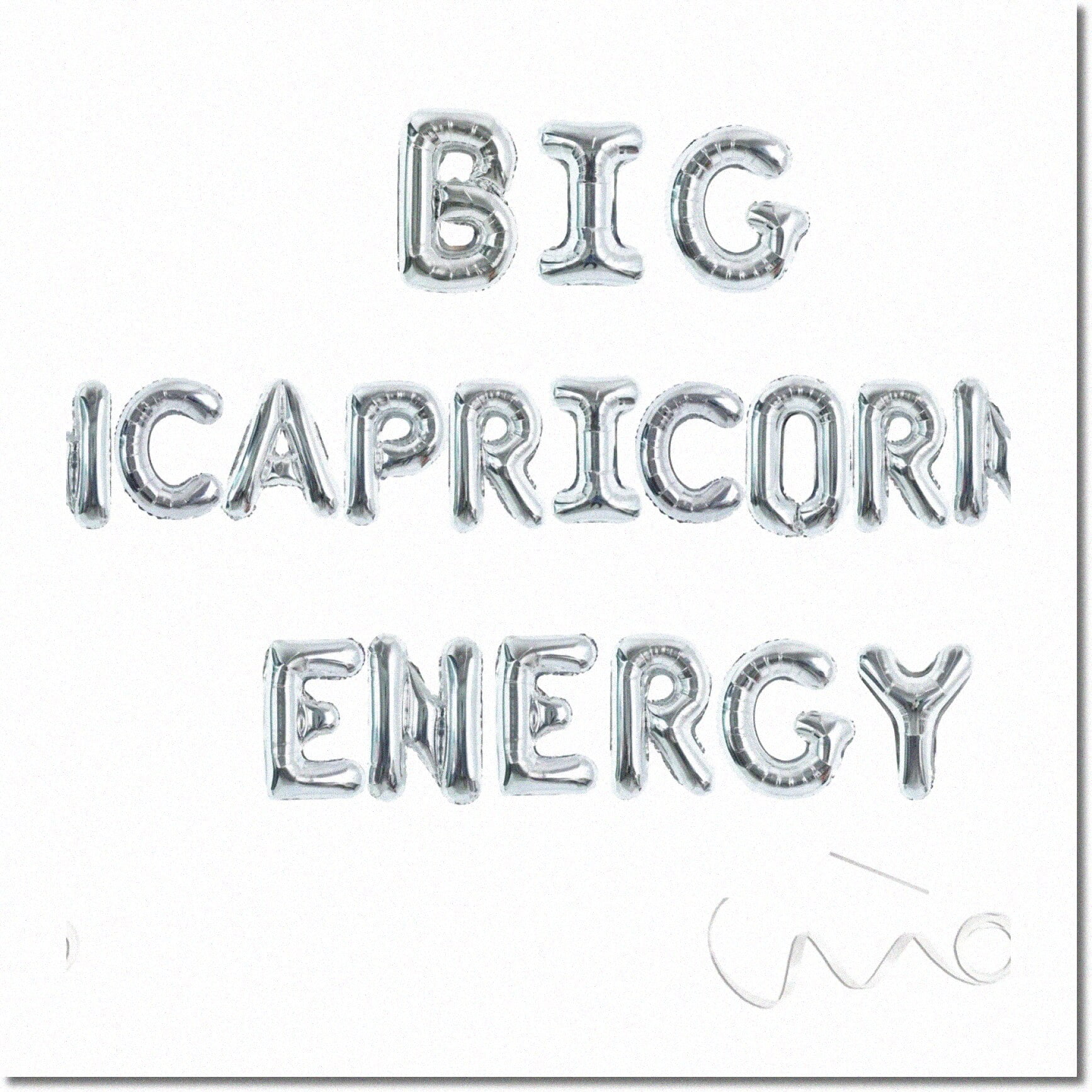 Big Capricorn Energy Banner - Gold Glitter Zodiac Birthday Decor, Constellation Party Sign