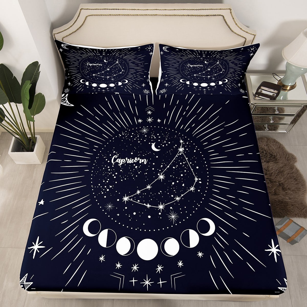 Capricornus Bed Sheets Astrology Zodiac Signs Bedding Set 3 Pieces