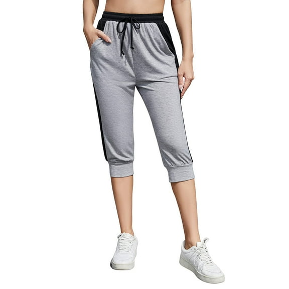 Capris For Women Casual Crop Pants Loose Fit Comfy Drawstring Lounge Pants With Pockets