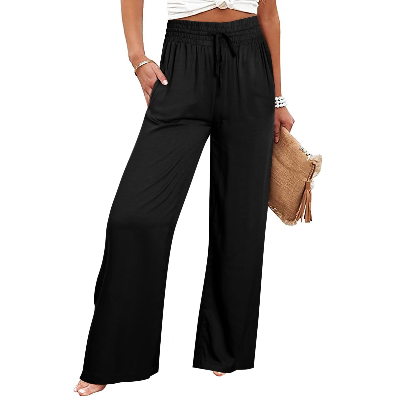 Capris For Women Casual Summer, Polyester Women's Business Pants