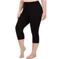 thumbnail image 1 of Capris Leggings New Women's Plus Size Capris Leggings High Waist Tummy Suits Stretchy Yoga Workout Cropped Pants Black XXL, 1 of 7