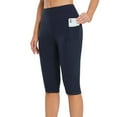 thumbnail image 1 of Capris Leggings with Pockets for Women,High Waist Tummy Control Workout Yoga Pants, 1 of 9