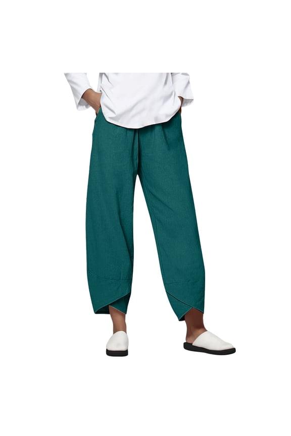 Capris Pants for Women Relaxed Wide Cut with Elastic Waist for Casual Workdays And Everyday Wear Cropped Pants for Women