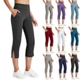 thumbnail image 1 of Capris Plus Size Leggings for Women with Pockets-Stretchy M-5XL Tummy Control High Waist Workout Women's Yoga Pants Up to 65% off!, 1 of 9