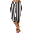 thumbnail image 1 of Capris Sweatpants for Women Casual Athletic Strip Print Elastic Waist Pants with Pocket Joggers Workout Loose Trousers, Black, M, 1 of 6