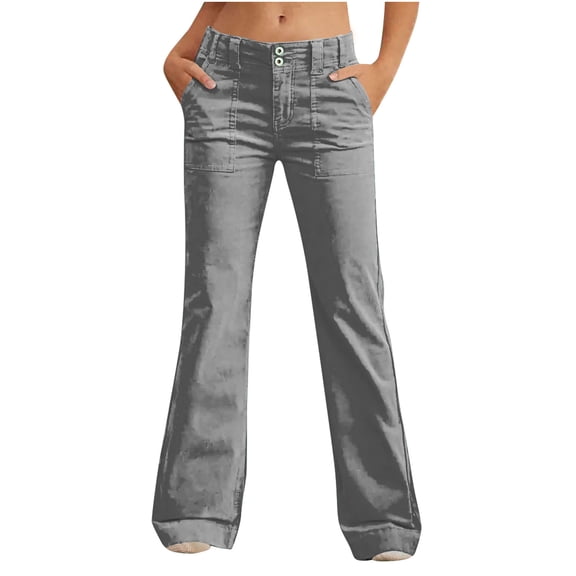 Capris Womens Pants With Pockets Loose Casual Dressy Lightweight Ladies Baggy Cargo Shorts Capris For Hiking on Clearance