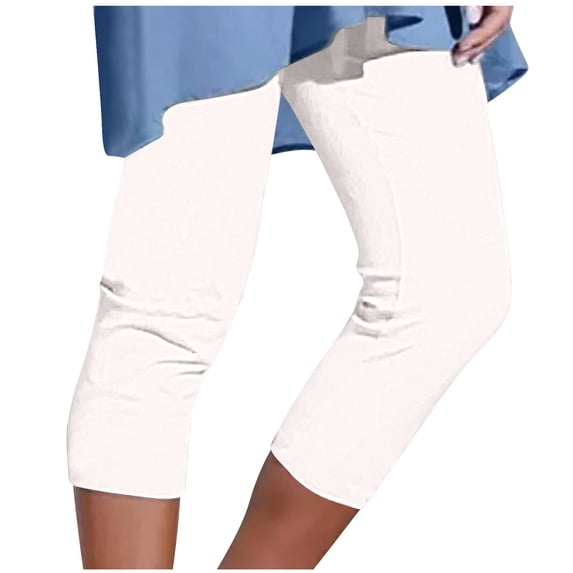 Capris Yoga Pants for Women High Waisted Capris Casual Elastic Leggings Workout Running Pants