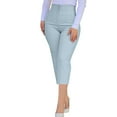 thumbnail image 1 of Capris for Woman Plus Size New Women's Solid Color Fashionable Casual Slim Fitting Pocket Waist Cropped Pants Light Blue S, 1 of 6