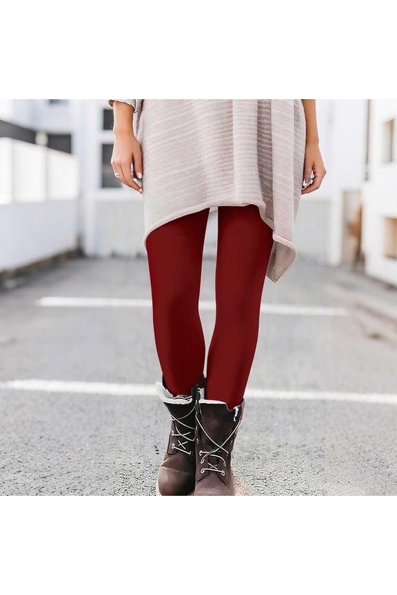 Capris for Women Casual Summer Women's Solid Color Yoga Leggings Sports Fitness Casual Stretchy Tight Fitting Workout Pants Red S