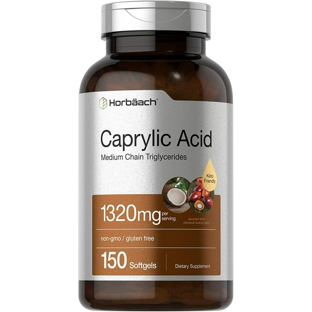 Caprylic Acid 1320 mg 150 Softgel Capsules from MCT Oil by
