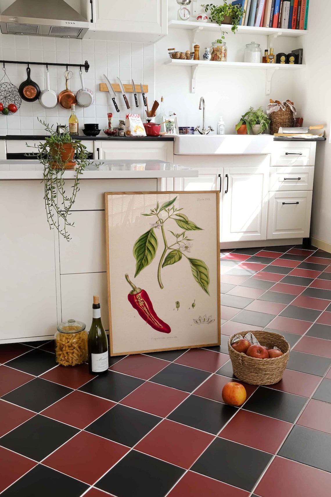 Capsicum Chili Wall Art Print, Vintage Botanical Illustration And ...