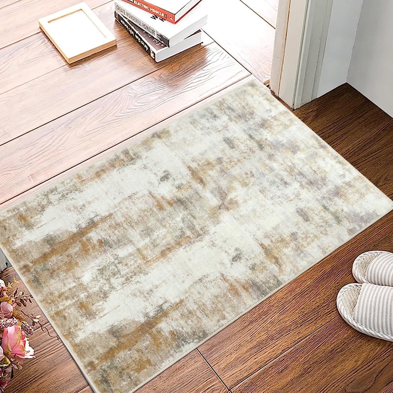 Capslpad 2x3ft Area Rug Modern Abstract Entryway Rugs Washable Low Pile ...
