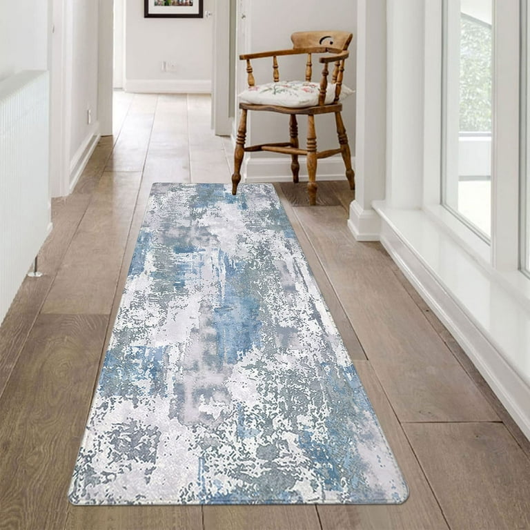 Capslpad 2x6ft Hallway Runner Rugs with Rubber Backing Non Slip Modern  Abstract Washable Kitchen Rug Runner Soft Fluffy Low Pile Carpet Floor  Runners for Kitchen Hallway Entryway Bathroom Bedroom 