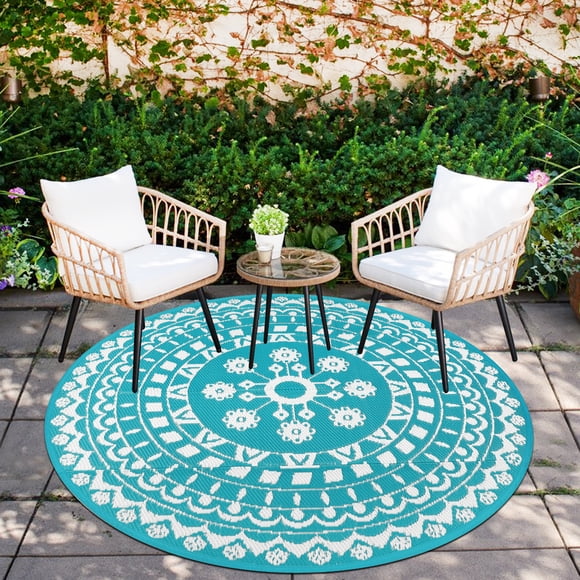 Outside Round Rugs Round Outdoor Rugs in Outdoor Rugs - Walmart.com
