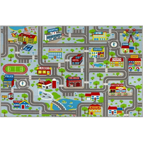 Capslpad 6'6" x 5'0" Educational Kids Play Area Rug