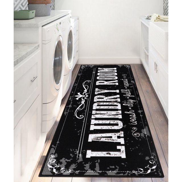 Capslpad Laundry Room Rug Runner 2'x6' Farmhouse Laundry Mat Non Slip Washroom Runner Rug