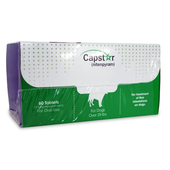 Capstar Oral Pill Medicine for Dogs [25+ lbs], Flea Tablets (60 count ...