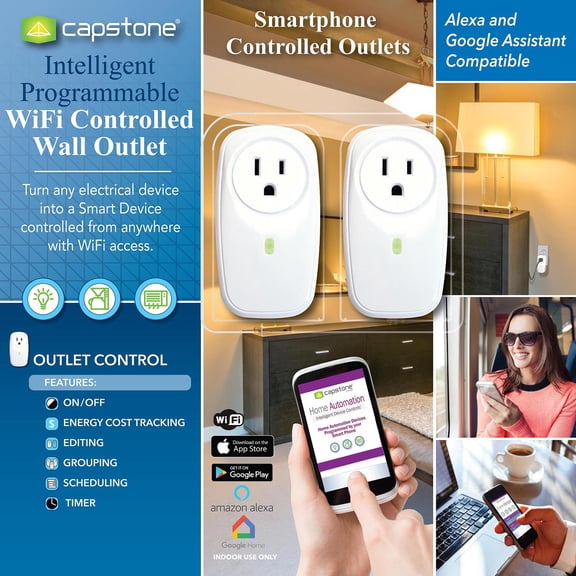 Capstone Intelligent Programmable WiFi Controlled Wall Outlets