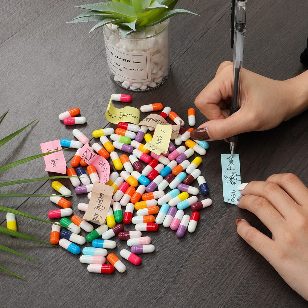 Capsule Letter Message in a Bottle, Birthday Valentine Day Gifts  Anniversary  Relationships Gifts for Wife Girlfriend Boyfriend Friends, Wife, Husband 110PCS Love Notes Pills