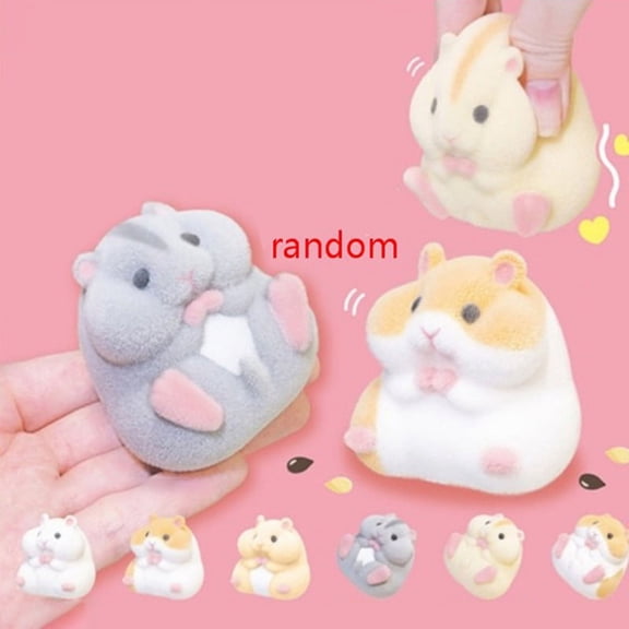 Capsule toys kawaii fatty milky hamster flocking plush dolls gashapon toys