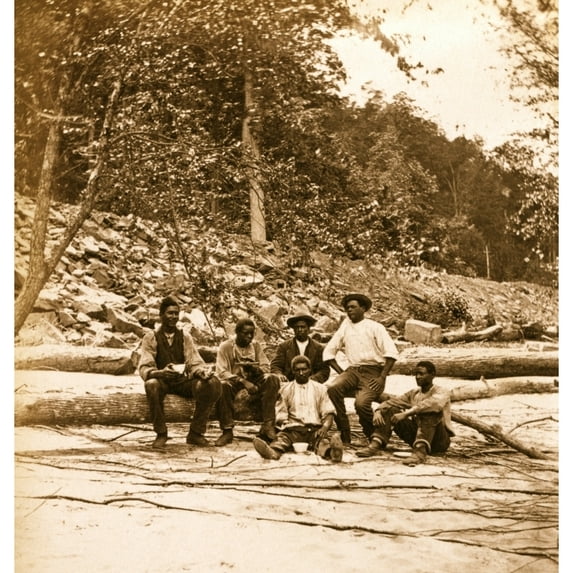 Capt. Ed. Armstrong & crew of bateau Tam O'Shanter on beach of New River Poster Print