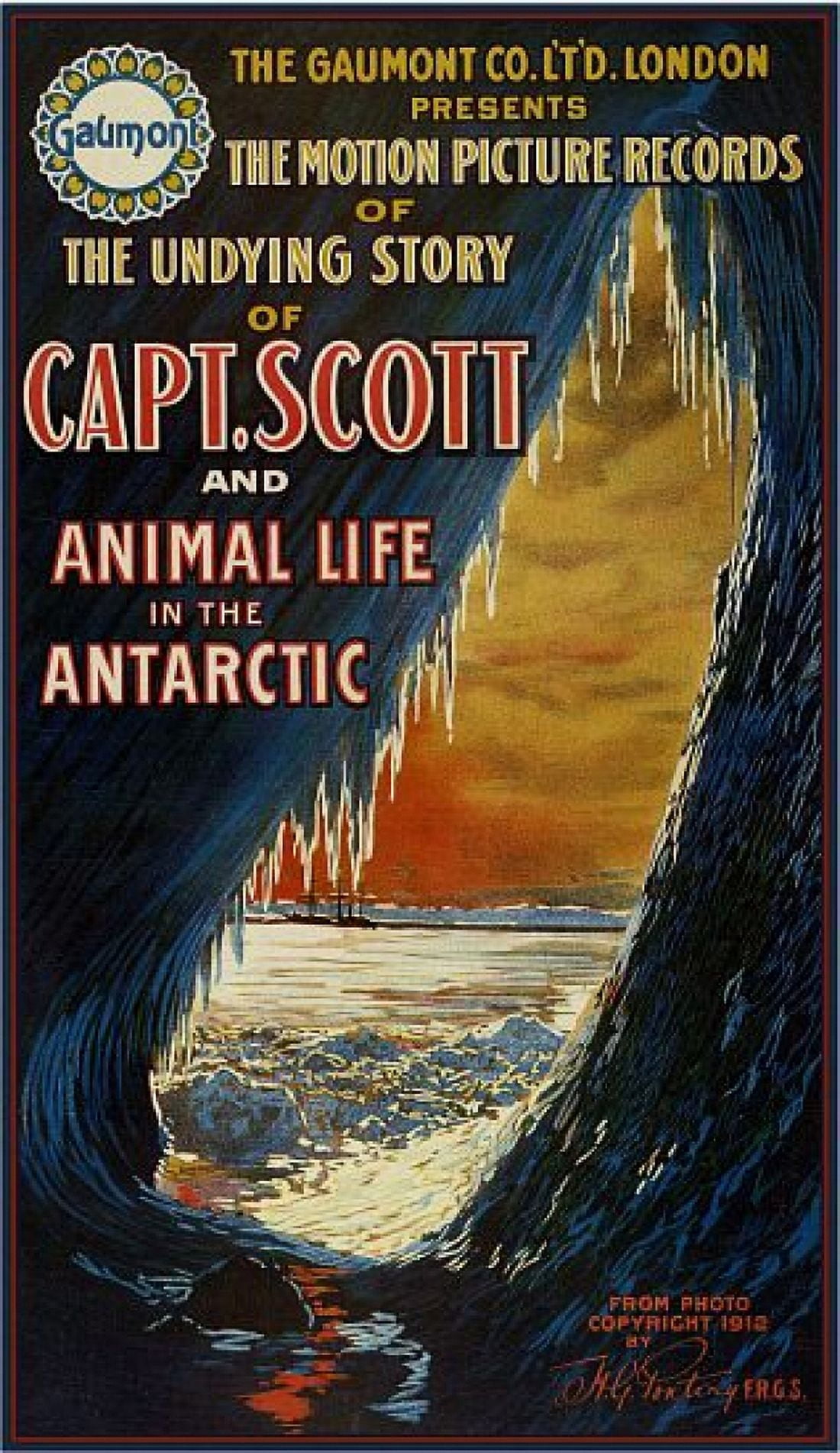 Capt Scott and Animal Life in the Antarctic Canvas Art - (36 x 54)