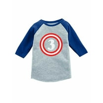 Captain 3rd Birthday Gift 3 Years old 3/4 Sleeve Baseball Jersey Toddler Shirt 3T Blue