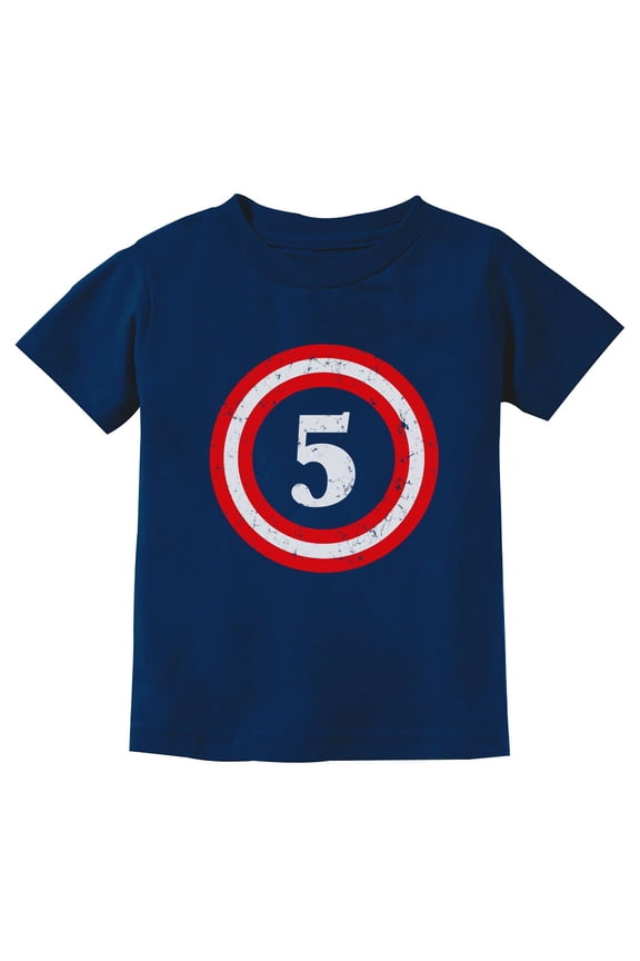 Captain 5th Birthday Shirt Gift for Five Years old Youth Kids T-Shirt Small Navy