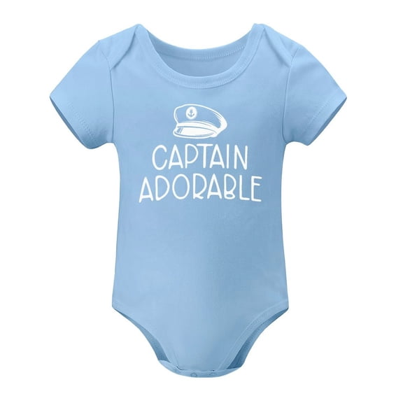 Captain Adorable - Baby Clothes - Funny Newborn Bodysuit Outfits for Boys And Girls Sky Blue-style 3months