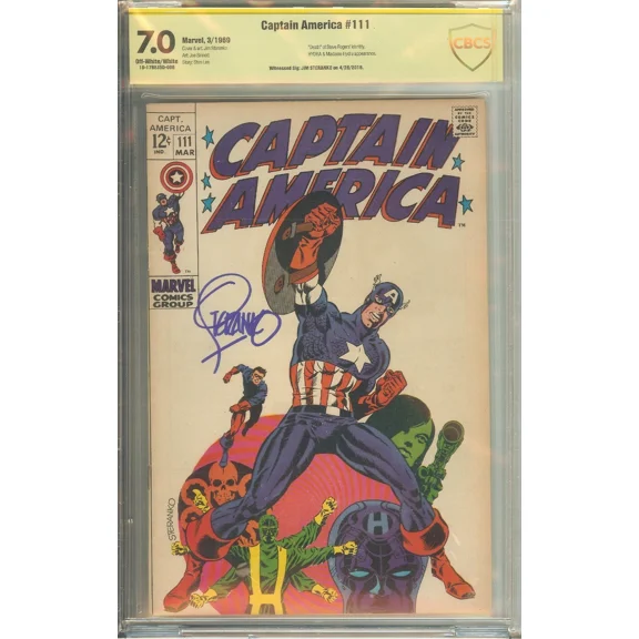 Captain America #111 CBCS 7.0 (not CGC) Signed Jim Steranko
