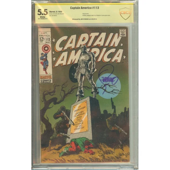 Captain America #113 CBCS 5.5 Signed Jim Steranko