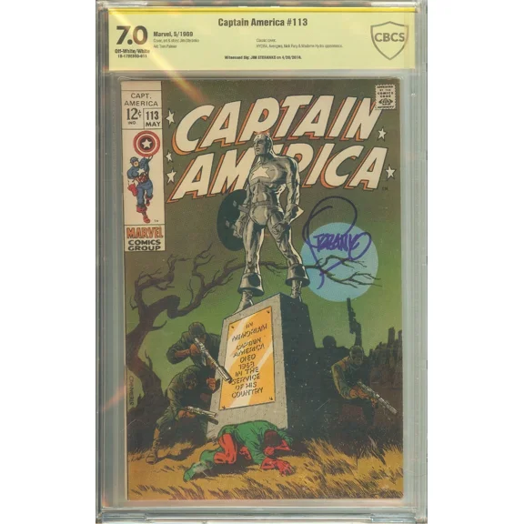 Captain America #113 CBCS 7.0 Signed Jim Steranko
