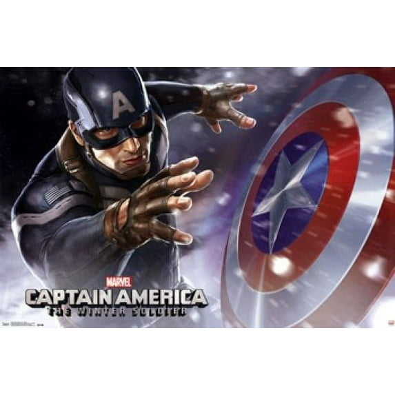 Captain America 2 The Winter Soldier - Shield Laminated Poster Print (36 x 24)