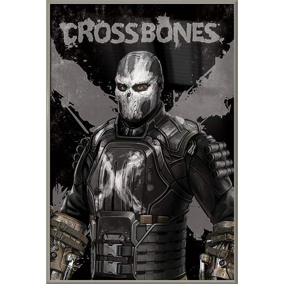 Captain America 3: Civil War - Framed Marvel Movie Poster (Crossbones) (Brushed Champagne Aluminum Frame)