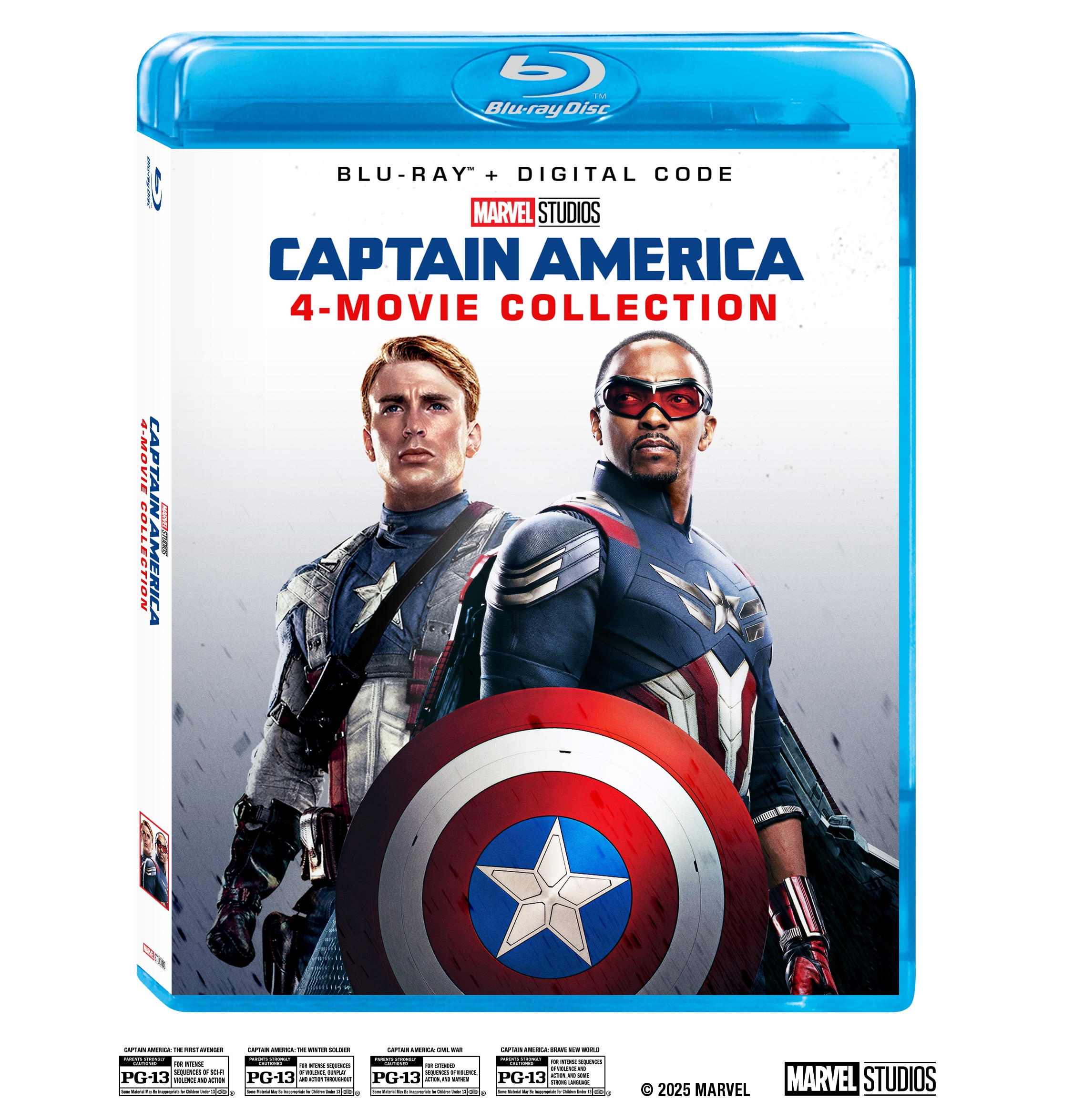 Captain America: 4-Movie Multi-Feature (Blu-ray + Digital Copy) Disney, Action/Adventure
