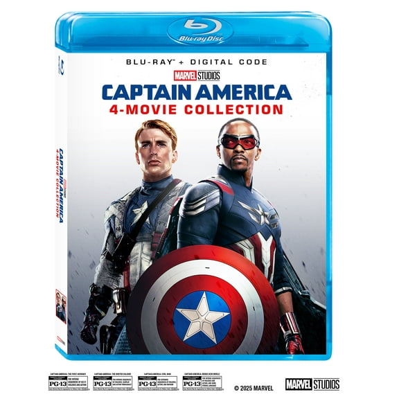 Captain America: 4-Movie Multi-Feature (Blu-ray + Digital Copy) Disney, Action/Adventure